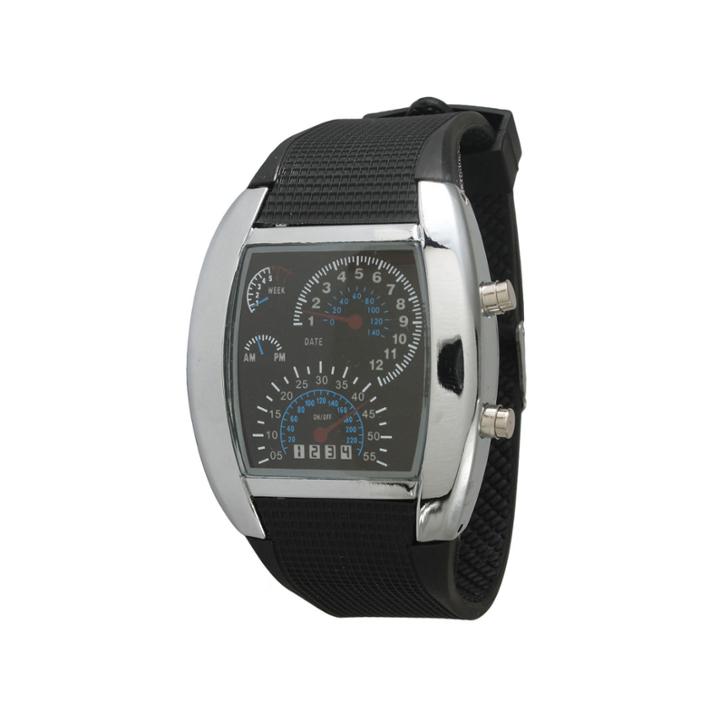 Olivia Pratt Mens Black Silicone Digital Watch 8144black