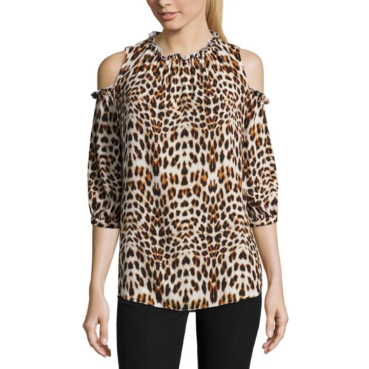 Worthington Cold Shoulder Blouse