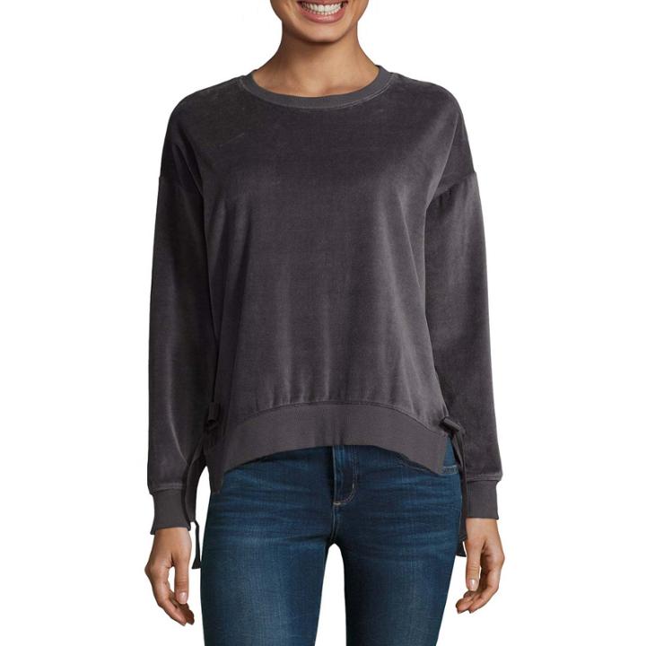 A.n.a Side Lace Velvet Sweatshirt