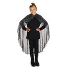 Black Mesh Spider Web With Hood Child Cape With Hood