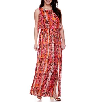 Dqt Sleeveless Popover Pleated Maxi Dress - Petite