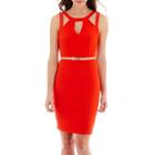 Bisou Bisou Sleeveless Belted Cutout Sheath Dress