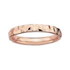 Personally Stackable 18k Rose Gold Over Sterling Silver Hammered Ring