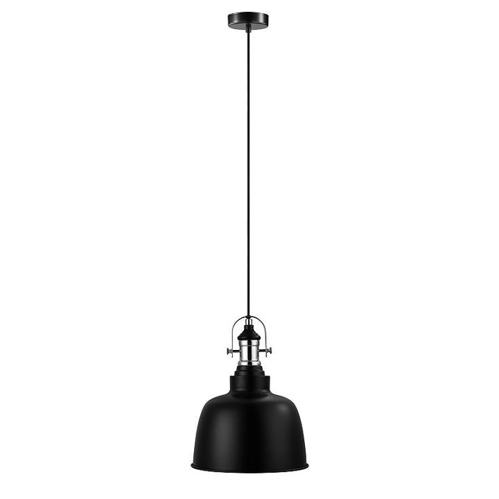 Eglo Gilwell 1-light 10 Inch Matte Black And Chrome Pendant Ceiling Light