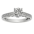 Womens 1 Ct. T.w. Genuine Round White Diamond Platinum Engagement Ring