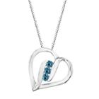 Womens Blue Topaz Sterling Silver Pendant Necklace