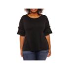 A.n.a Short Ruffle Sleeve T-shirt-womens Plus