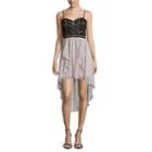 City Triangles Spaghetti-strap Crochet-waist High-low Dress - Juniors
