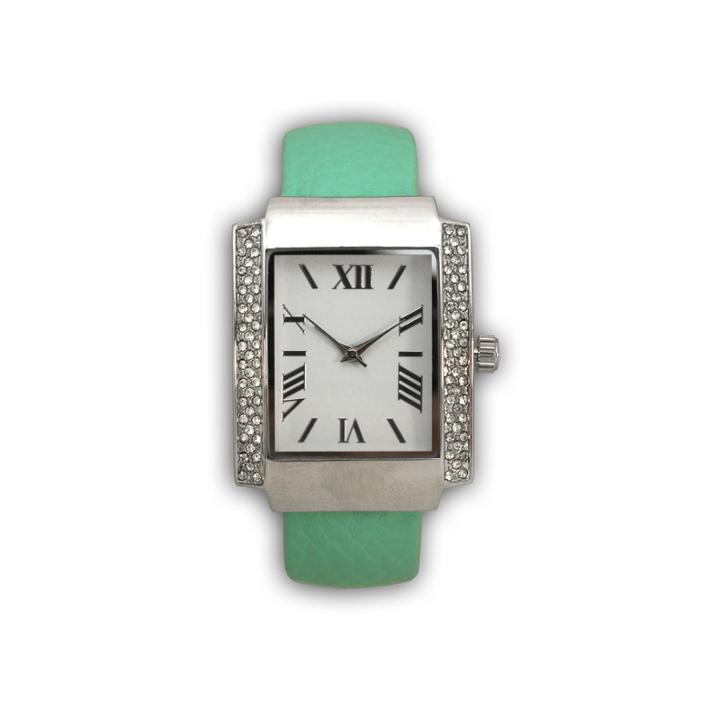 Olivia Pratt Womens Green Bangle Watch-15773