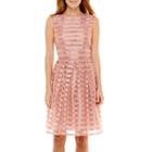 London Style Collection Sleeveless Shantung Fit-and-flare Dress