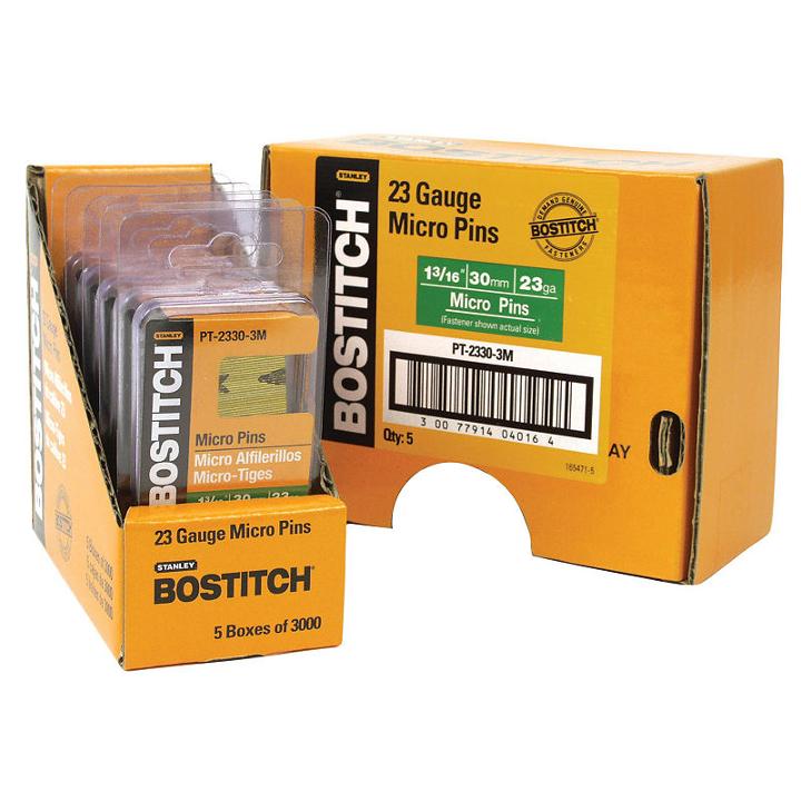 Bostitch Stanley Pt-2330-3m 1-3/16 23 Gauge Galvanized Micro Pin 3000 Count