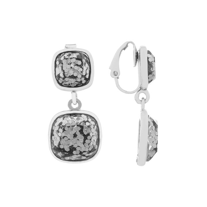 Liz Claiborne White Clip On Earrings