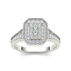 Original Moxie Womens 5/8 Ct. T.w. Round White Diamond 10k Gold Engagement Ring
