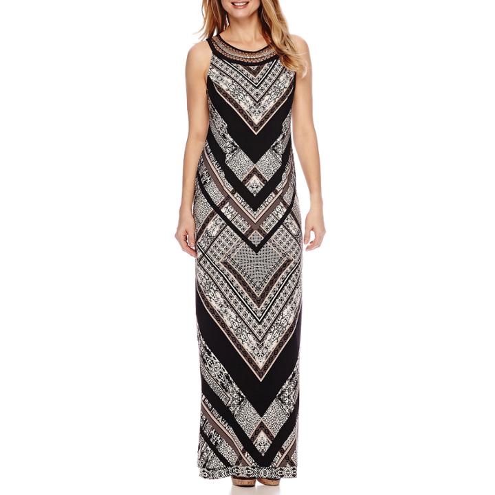 Studio 1 Sleeveless Embellished Neck Maxi Dress