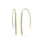 14k Yellow Gold Over Sterling Silver Bar Drop Earrings
