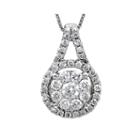 Limited Quantities 1/2 Ct. T.w. Diamond 14k White Gold Halo Pendant Necklace