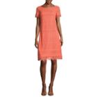 London Style Short Sleeve Lace Shift Dress