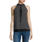 By & By Sleeveless Straight Neck Chiffon Blouse-juniors