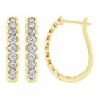 1/2 Ct. T.w. Genuine White Diamond 10k Gold 23mm Hoop Earrings