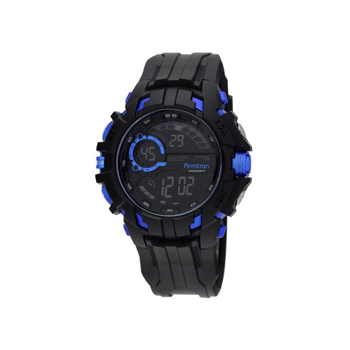 Armitron Mens Black Strap Watch-40/8335blu