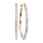 Diamond Fascination&trade; 14k Rose Gold Diamond Accent Round Hoop Earrings