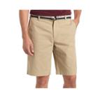 Izod Belted Flat-front Cotton Shorts