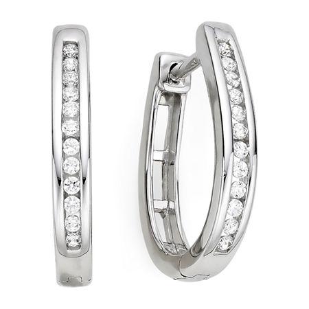 1/4 Ct. T.w. Diamond Sterling Silver Hoop Earrings