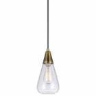 Wooten Heights 10.75 Height Glass Pendant In Antique Brass Finish