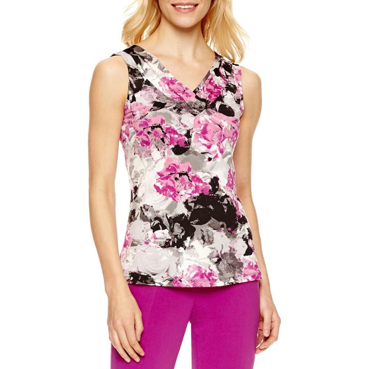Chelsea Rose Sleeveless V Neck Jersey Blouse