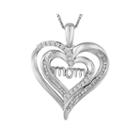 1/4 Ct. T.w. Diamond Sterling Silver Double-heart Mom Pendant Necklace