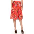 Liz Claiborne Midi Pleated Print Skirt - Tall