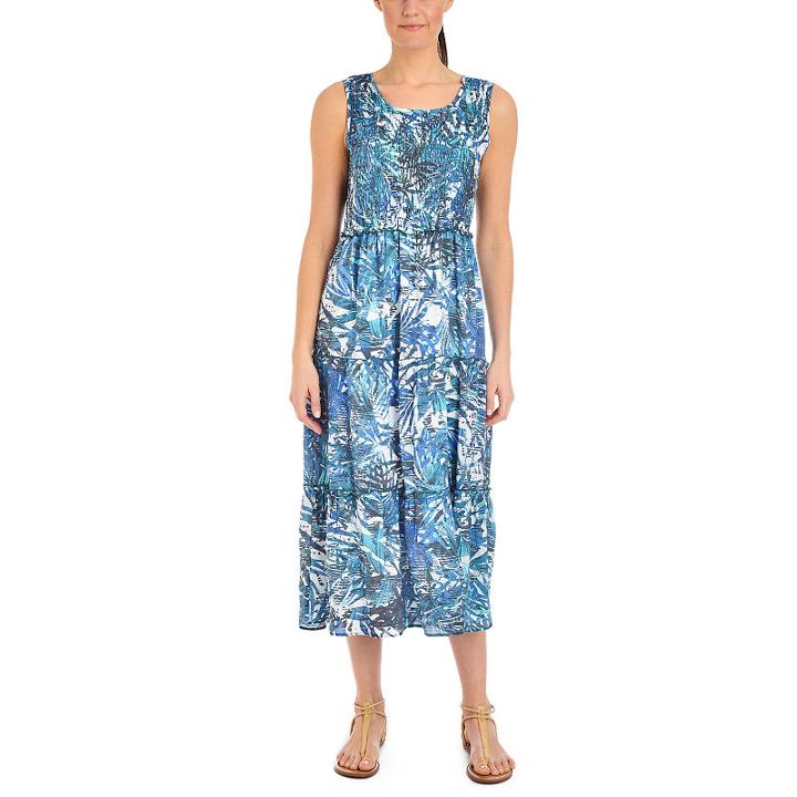 Ny Collection Printed Sleeveless Tiered Skirt Maxi Dress