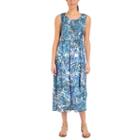 Ny Collection Printed Sleeveless Tiered Skirt Maxi Dress