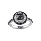 Midnight Black Diamond 1 1/2 Ct. T.w. White And Color-enhanced Black Diamond 10k White Gold Engagement Ring