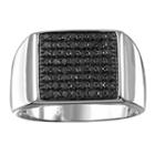Mens 3/4 Ct. T.w. Color Enhanced Round Black Diamond