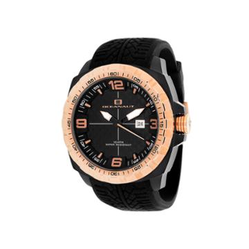 Oceanaut Mens Racer Black Silicon Strap Watch