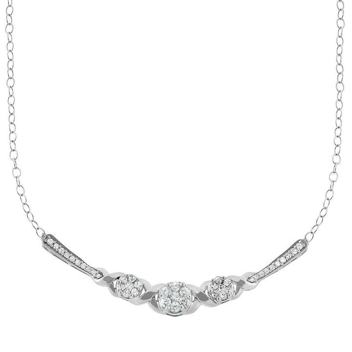 Womens 1/2 Ct. T.w. Genuine White Diamond 10k Gold Statement Necklace