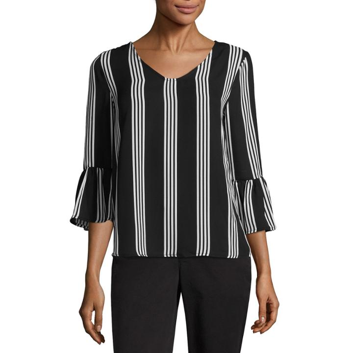 Liz Claiborne 3/4 Bell Sleeve Woven Blouse