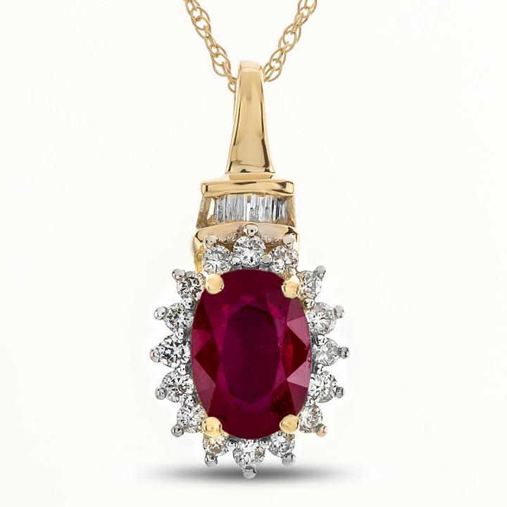 Womens 1/5 Ct. T.w. Lead Glass-filled Red Ruby Pendant Necklace