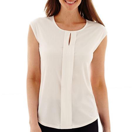 Liz Claiborne Sleeveless Pleat-front Top