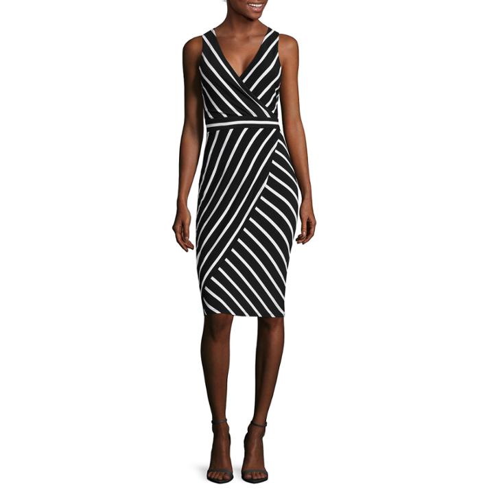 Nicole By Nicole Miller Sleeveless Striped Sheath Dress