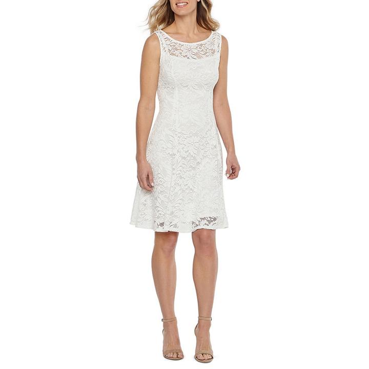 Liz Claiborne Sleeveless Floral Lace Fit & Flare Dress