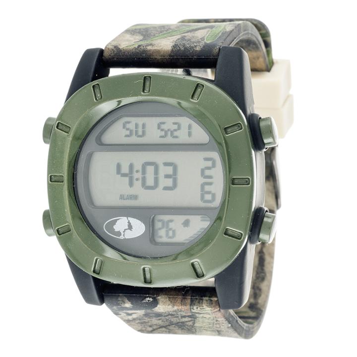 Mossy Oak Mens Olive Bezel Camouflage Silicone Strap Sport Watch