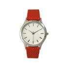 Olivia Pratt Textured Womens Red Strap Watch-16346