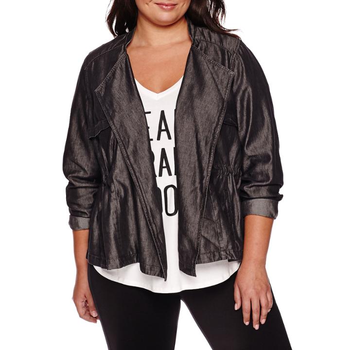Boutique+ Draped Cargo Jacket - Plus