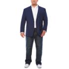 Jf J. Ferrar Dark Blue Texture Jacket-big And Tall