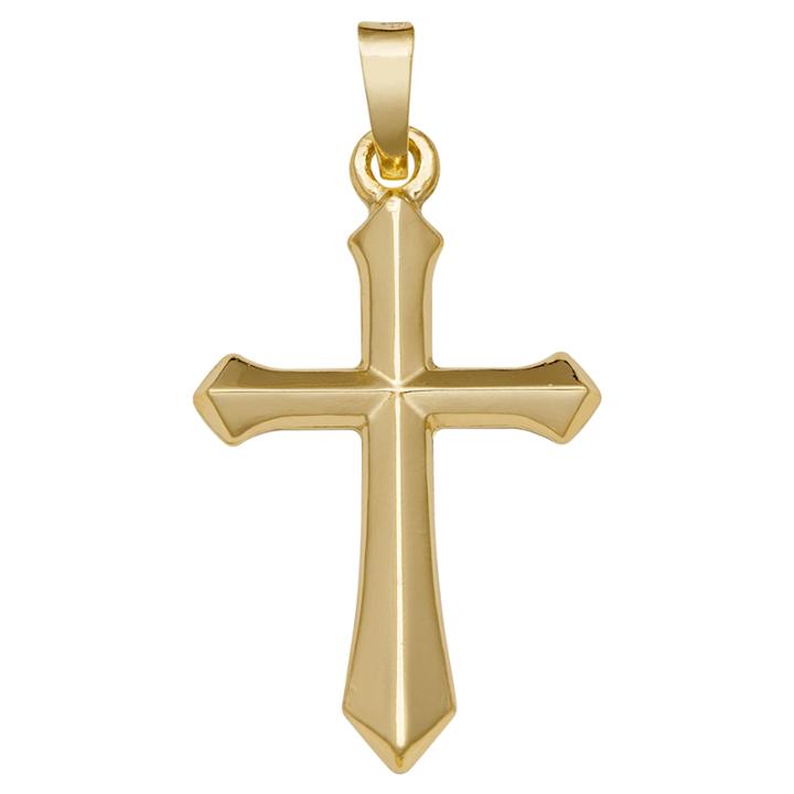 14k Yellow Gold Polished Passion Cross Charm Pendant