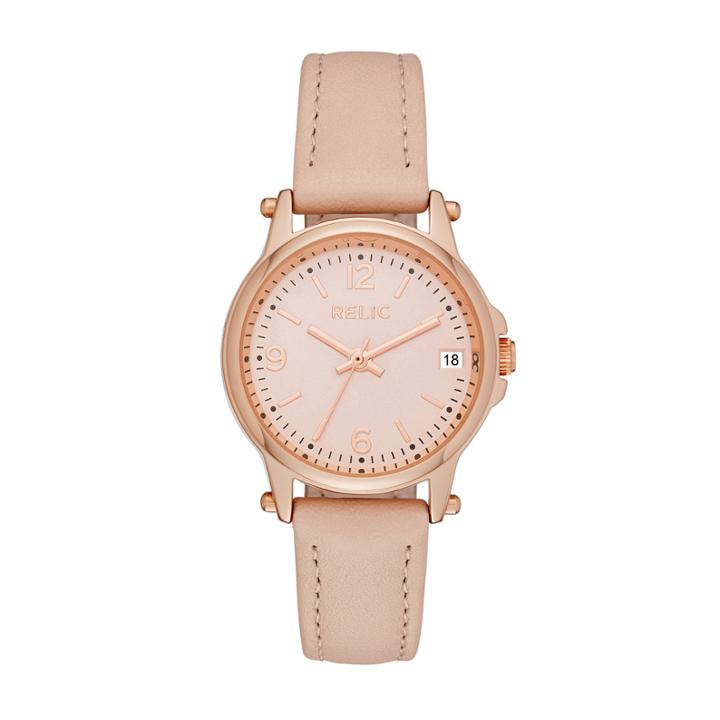 Relic Womens Pink Strap Watch-zr34382