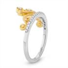 Womens 1/6 Ct. T.w. Round White Diamond Sterling Silver Gold Over Silver Promise Ring