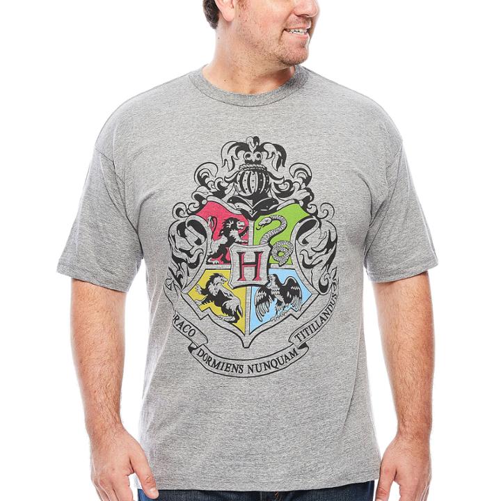 Hogwarts Crest Shrt Short Sleeve Harry Potter Graphic T-shirt-big And Tall
